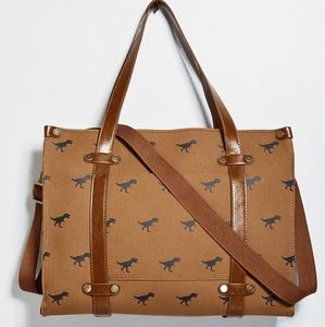 Tan Dino Camp Director Zipped Tote